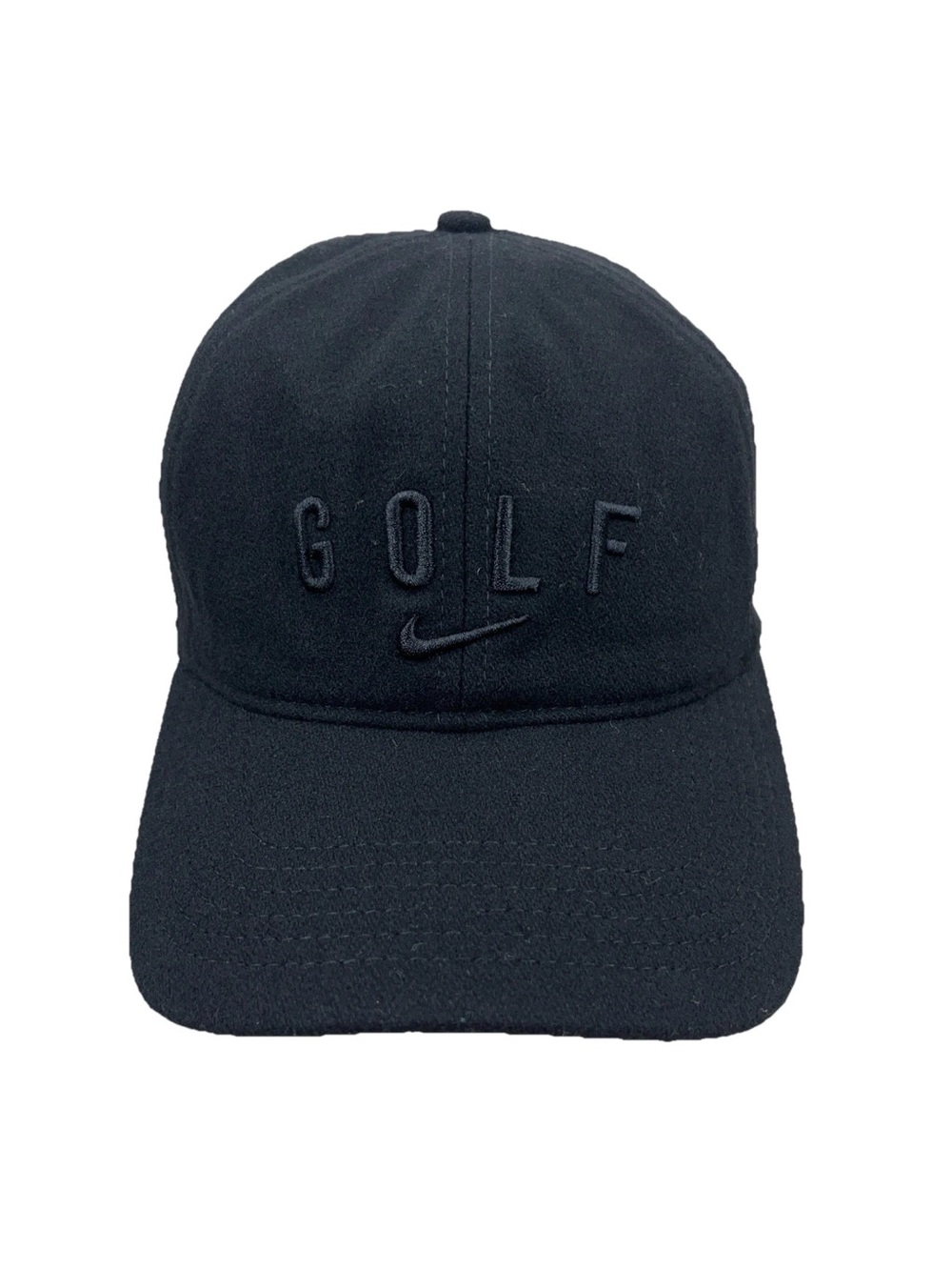 Nike Golf Hat Cap Strap Back Black Dri Fit Wool Blend Classic99 Adjustable Adult